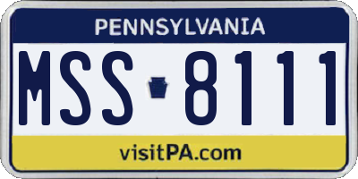 PA license plate MSS8111