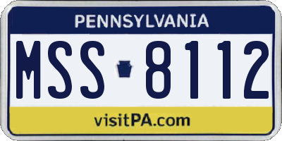 PA license plate MSS8112