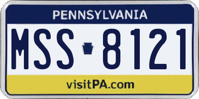PA license plate MSS8121