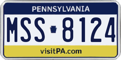 PA license plate MSS8124