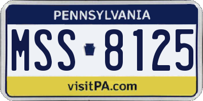 PA license plate MSS8125
