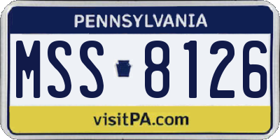 PA license plate MSS8126