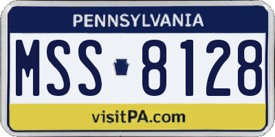 PA license plate MSS8128