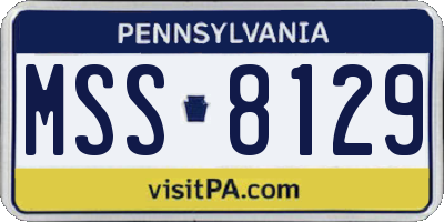 PA license plate MSS8129