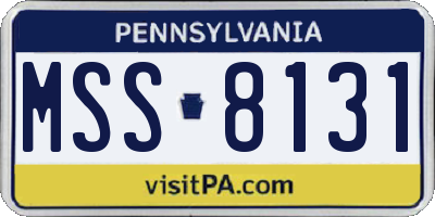 PA license plate MSS8131