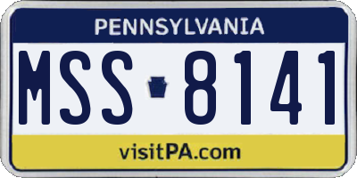 PA license plate MSS8141