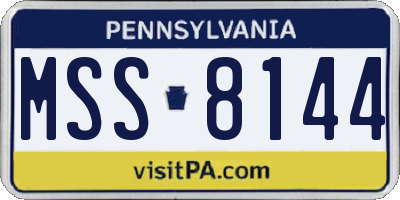 PA license plate MSS8144