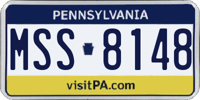 PA license plate MSS8148