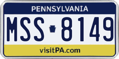 PA license plate MSS8149