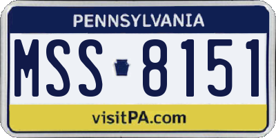 PA license plate MSS8151