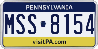 PA license plate MSS8154