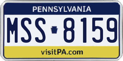 PA license plate MSS8159