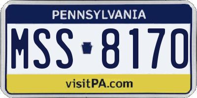 PA license plate MSS8170
