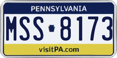 PA license plate MSS8173