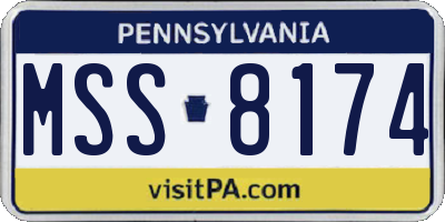 PA license plate MSS8174
