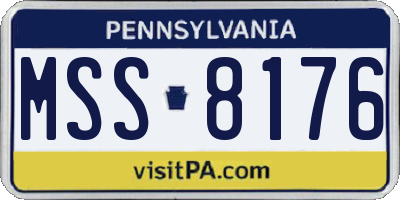 PA license plate MSS8176
