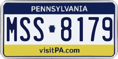PA license plate MSS8179
