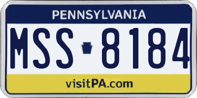PA license plate MSS8184