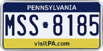 PA license plate MSS8185