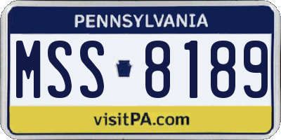 PA license plate MSS8189
