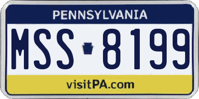 PA license plate MSS8199