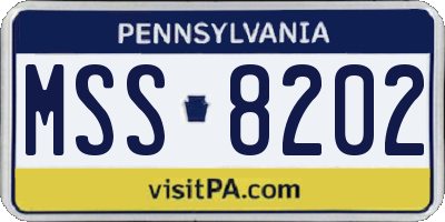 PA license plate MSS8202