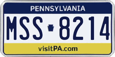 PA license plate MSS8214