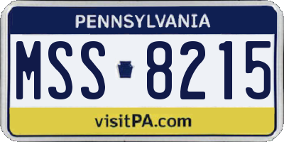 PA license plate MSS8215