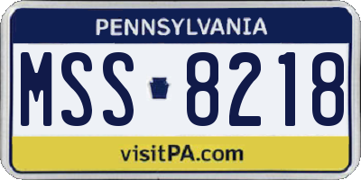 PA license plate MSS8218
