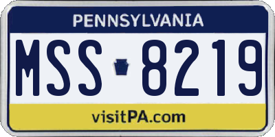 PA license plate MSS8219