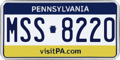 PA license plate MSS8220