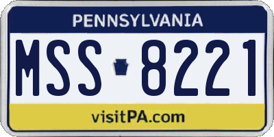 PA license plate MSS8221