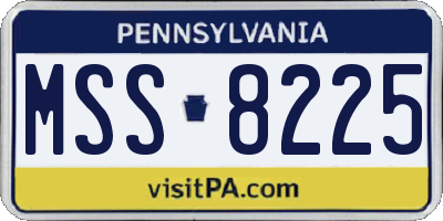 PA license plate MSS8225