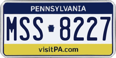 PA license plate MSS8227