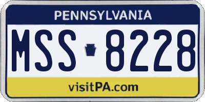 PA license plate MSS8228