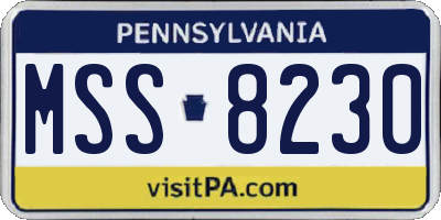 PA license plate MSS8230