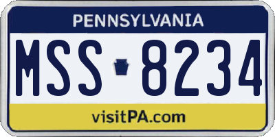 PA license plate MSS8234
