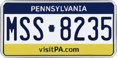 PA license plate MSS8235