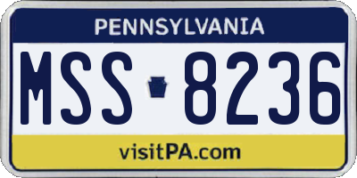 PA license plate MSS8236