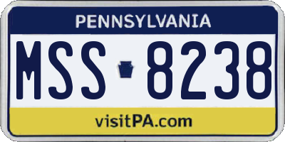 PA license plate MSS8238