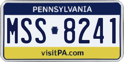 PA license plate MSS8241