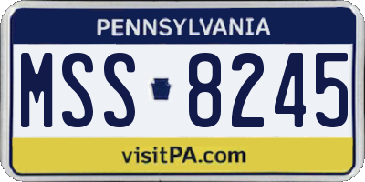 PA license plate MSS8245