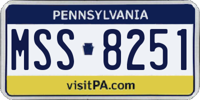 PA license plate MSS8251
