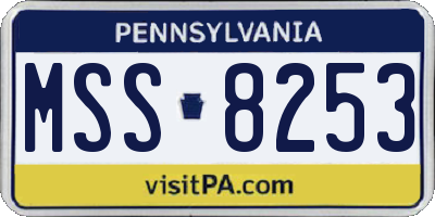 PA license plate MSS8253