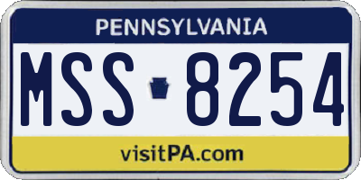 PA license plate MSS8254