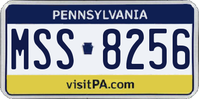 PA license plate MSS8256