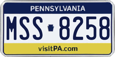 PA license plate MSS8258