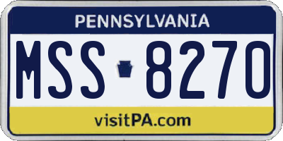 PA license plate MSS8270