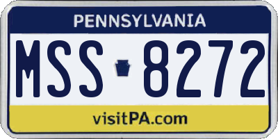 PA license plate MSS8272