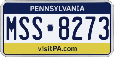 PA license plate MSS8273